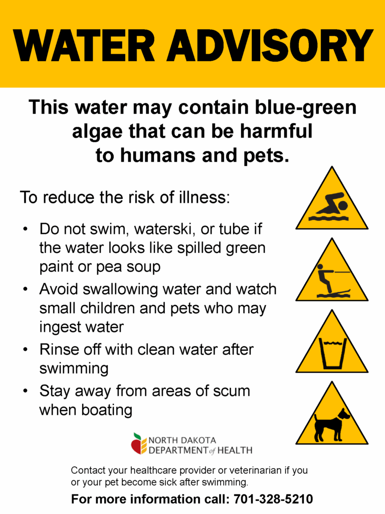 water advisory for blue green algae at Patterson Lake